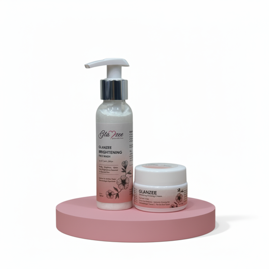 Glanzee Whitening Glowing Cream & Face Wash Combo Pack|Complete brightening skincare in one pack